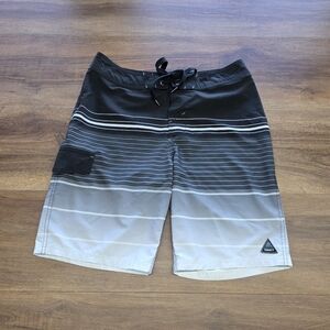 Men's Trinity Brand Gray & Black Swim Board Shorts SIZE: 30 waist